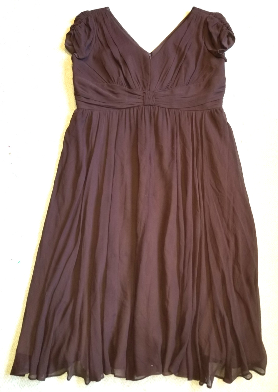 VINTAGE Y2K Womens Dress-MAGGY BOUTIQUE-brown silk chiffon dark Fairy retro-16